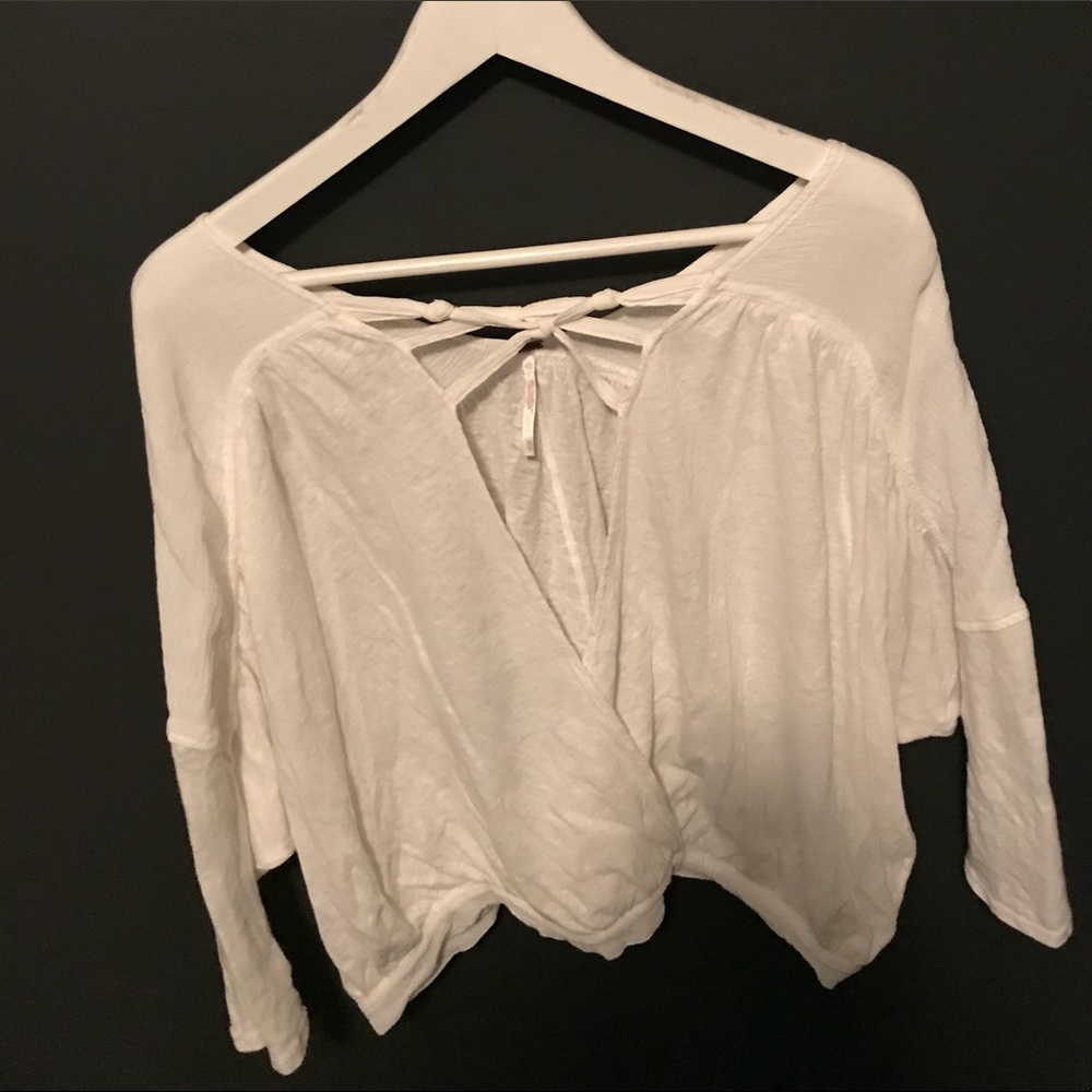 Free People linen top.